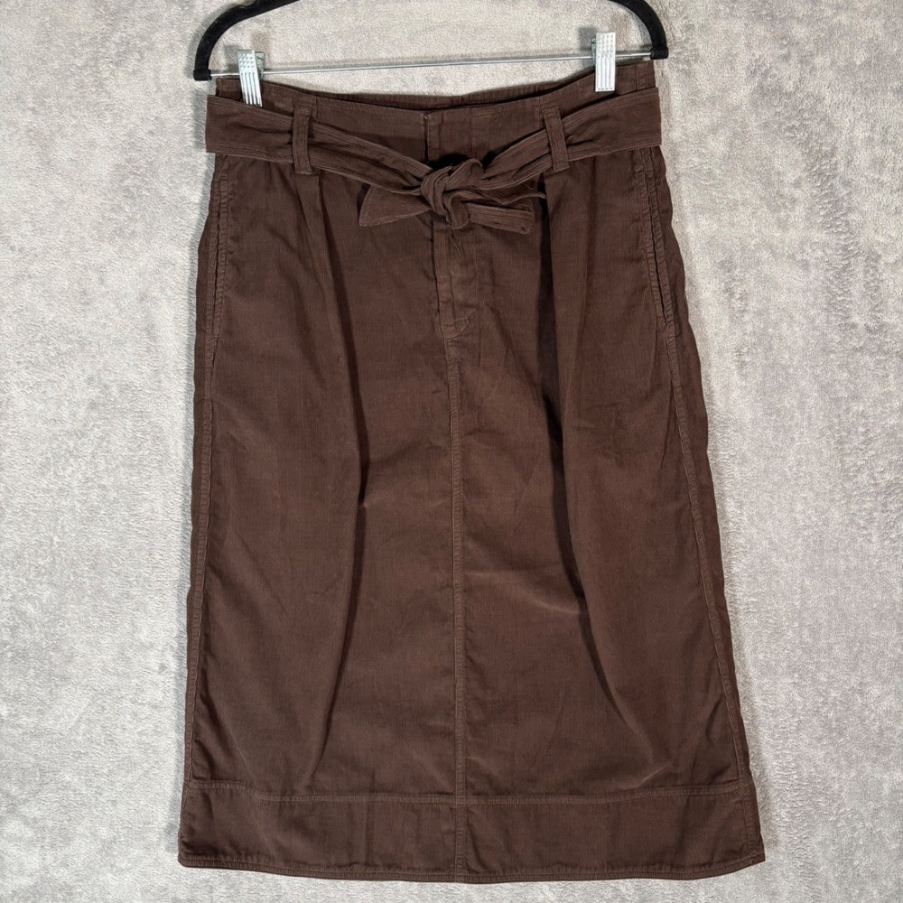 Velvet by Graham & Spencer Brown Kennedy Cotton Corduroy Midi Skirt Size 2